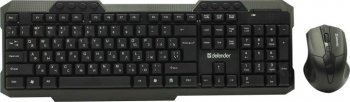 Комплект клавиатура + мышь Defender Jakarta <C-805> Black (Кл-ра,М/Мед,USB,FM+Мышь 4кн,Roll,Optical,USB, FM) <45805>