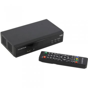 Приставка для цифрового ТВ HARPER <HDT2-2030 Black> (Full HD A/V Player, HDMI, RCA, USB2.0, DVB-T/DVB-T2, ПДУ)