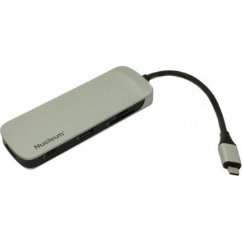 Док-станция для ноутбука Kingston Nucleum <C-HUBC1-SR-EN> USB-C -> HDMI (F)+2xUSB3.0+2xUSB-C+SD/microSD Card Reader