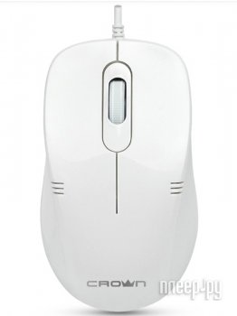Мышь проводная Crown CMM-502 белый, 1000 dpi, USB, кнопки - 3