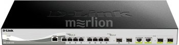Коммутатор D-Link DXS-1210-12TC 8x10G 2SFP+ настраиваемый