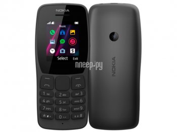 Мобильный телефон NOKIA 110 DS <16NKLB01A07>TA-1192 Black (DualBand, 1.77" 160x128, 4Mb+microSD, 0.3Mpx)