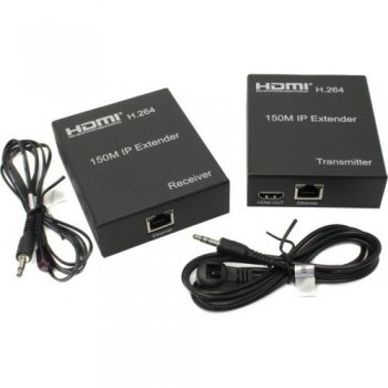Удлинитель по витой паре Orient <VE046> HDMI Extender (HDMI 19F-> RJ45 -> HDMI 19F, до 150м, передача ИК сигналов)