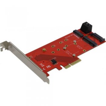 Адаптер PCI-E/M.2 (NGFF) Orient <C297E> M.2 M -> PCI-Ex4/M.2 B+mSATA -> SATA (2230/2242/2260/2280/22110)