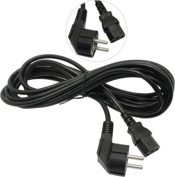 Кабель питания ExeGate PC-5P <EP280666RUS> 220V 5м Европейский стандарт, Г-образный