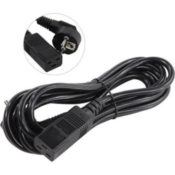 Кабель питания ExeGate PC19-3P <EP280670RUS> IEC-320-C19 - розетка 220V 3м Европейский стандарт, Г-образный