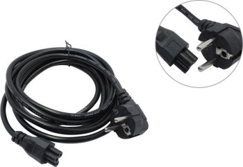 Кабель питания ExeGate PC5-3P <EP280680RUS> IEC-320-C5 - розетка 220V 3м Европейский стандарт, Г-образный