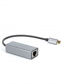 Сетевая карта внешняя USB 3.1 Type-C -->RJ-45 1000Mbps Ethernet, Aluminum Shell, 0.15м VCOM <DU320M>