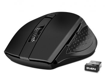 Мышь беспроводная SVEN Wireless Optical Mouse <RX-425W Wireless Black> (RTL) USB 6btn+Roll