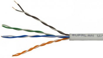 Кабель UTP Suprlan Standard 01-0328-9 кат.5E U/UTP 4 пары 24AWG PVC внутренний 305м серый