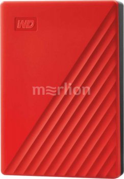 Внешний жесткий диск WD USB 3.2 Gen 1 4Tb WDBPKJ0040BRD-WESN My Passport 2.5" красный