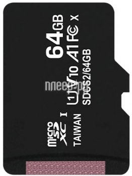 Карта памяти 64Gb - Kingston Micro Secure Digital HC Class10 UHS-I Canvas Select SDCS2/64GBSP (Оригинальная!)