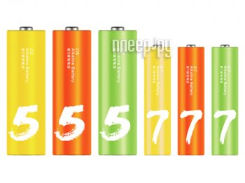 Набор батареек AAA - Xiaomi ZMI Rainbow ZI5/ZI7 Color (12штук+12штук)