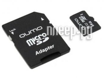 Карта памяти 64Gb - Qumo MicroSDXC UHS-I U3 Pro Seria 3.0 QM64GMICSDXC10U3 с адаптером SD