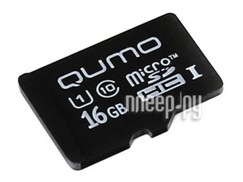 Карта памяти 16Gb - Qumo MicroSDHC Сlass 10 UHS-I 3.0 QM16GMICSDHC10U1NA