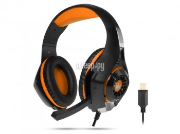 Наушники с микрофоном Crown CMGH-102T Black-Orange