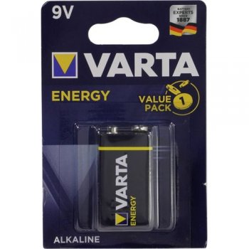 Батарейка VARTA ENERGY 4122 9V, щелочной (alkaline), типа "крона"