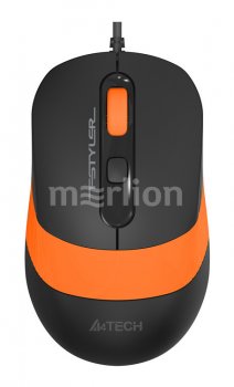 Мышь A4 Fstyler FM10 черный/оранжевый оптическая (1600dpi) USB (4but)