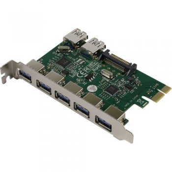 Контроллер ExeGate EXE-317 (OEM) PCI-Ex1, USB3.0, 5 port-ext, 2 port-int <EX283717RUS>