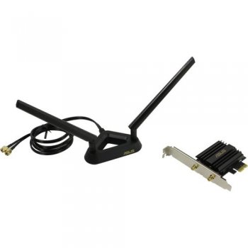 Адаптер беспроводной связи ASUS <PCE-AX58BT> Wireless N PCI-E Adapter (802.11a/b/g/n/ac/ax, Bluetooth 5.0, PCI-Ex1, 300Mbps)