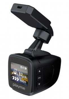 Автомобильный видеорегистратор Playme KVANT черный 2Mpix 1080x1920 1080p 140гр. GPS MSC8336