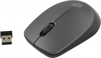 Мышь беспроводная Оклик 486MW черный/серый оптическая (1000dpi) USB для ноутбука (3but)