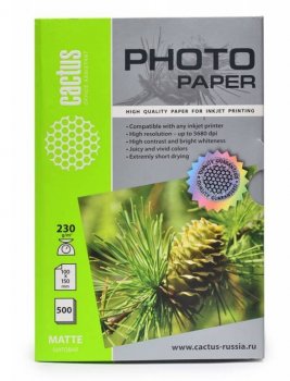 Бумага Cactus CS-MA623050 (10x15см, 50 листов, 230 г/м2) матовая