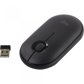 Мышь беспроводная Logitech Pebble M350 Graphite Wireless Mouse <910-005718> (RTL) USB 3btn+Roll