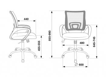 Кресло офисное Бюрократ CH-695NSL синий TW-05 сиденье черный TW-11 сетка/ткань крестовина металл хром