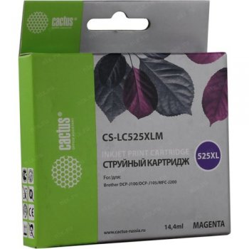 Картридж Cactus CS-LC525XLM Magenta для Brother DCP-J100/J105/J200