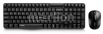 Комплект клавиатура + мышь Rapoo X1800S клав:черный мышь:черный USB беспроводная