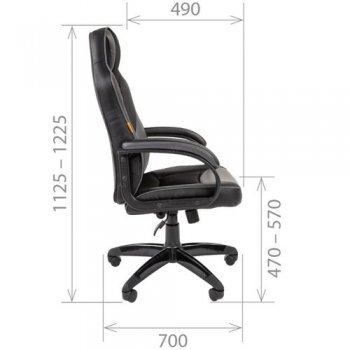 Кресло <7024559> для геймера Chairman game 17 экопремиум чёрный/голубой