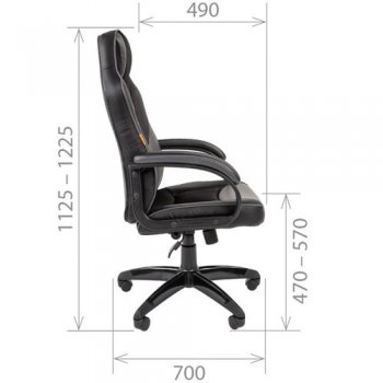 Кресло <7024560> для геймера Chairman game 17 экопремиум чёрный/красный