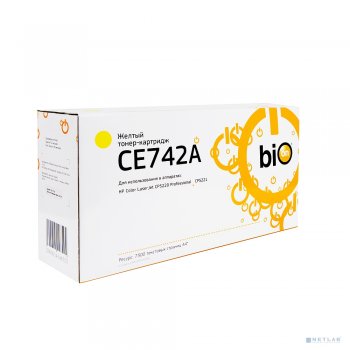 Картридж Bion BCR-CE742A для HP Color laserJet CP5225/CP5225N/CP5225DN (7300 стр.), Желтый, с чипом