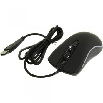 Мышь проводная Qumo Onyx RGB M73 черный, 2400 dpi, USB, кнопки - 4