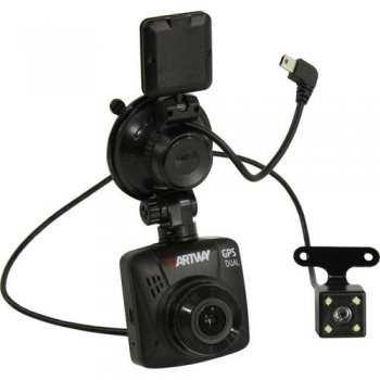 Автомобильный видеорегистратор Artway AV-398 (2xCam, 1920х1080/640x480, 170°, LCD 2", GPS, G-sens, microSDHC, USB, HDMI, мик, Li-Ion)