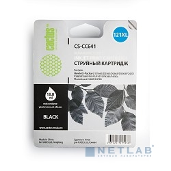 Картридж CACTUS CC641A №121XL для HP DeskJet D1663/D2563/D2663/D5563/F2423/F2483/F2493/F4213/F4275/F4283/F4583; PS C4683/C4783, 600 стр., (черный)