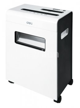 Уничтожитель бумаги Deli E9911-EU белый (секр.P-4) фрагменты 8лист. 16лтр. скрепки скобы пл.карты CD