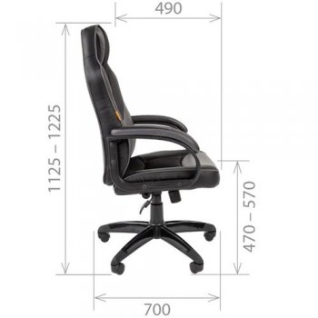 Кресло <7028515> для геймера Chairman game 17 экопремиум чёрный/жёлтый
