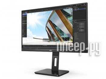 Монитор 27" AOC 27P2Q(/30) <Black>с поворотом экрана (LCD, 1920x1080, D-Sub, DVI, HDMI, DP, USB3.2 Hub)