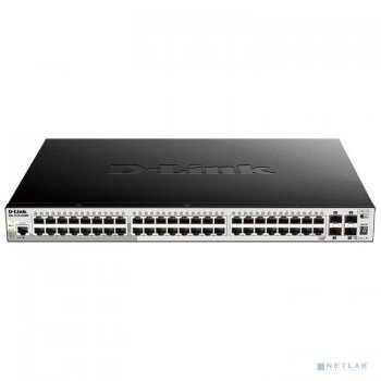 Коммутатор D-Link DGS-1250-52XMP/A1A 48x1Гбит/с 4SFP+ 48PoE+ 370W управляемый
