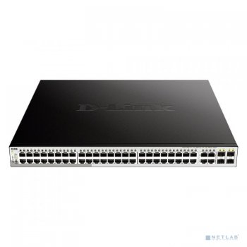 Коммутатор D-Link DGS-1210-52MP/FL1A (L2) 52x1Гбит/с 4xКомбо(1000BASE-T/SFP) 48PoE+ 370W управляемый