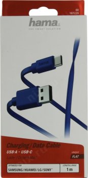 Кабель Hama 00187229 USB Type-C USB A(m) 1м синий
