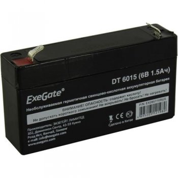 Аккумулятор для слаботочных систем Exegate DT 6015 (6V, 1.5Ah) <EX285770RUS>