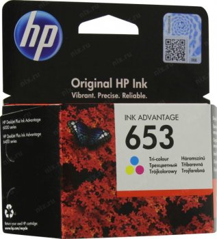 Картридж HP 653 3YM74AE многоцветный (200стр.) (5мл) для DeskJet Plus Ink Advantage 6075/6475