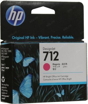 Картридж HP 3ED68A (№712) Magenta для DesignJet T210/230/250/630/650