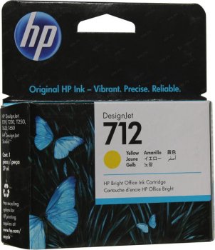 Картридж HP 3ED69A (№712) Yellow для DesignJet T210/230/250/630/650