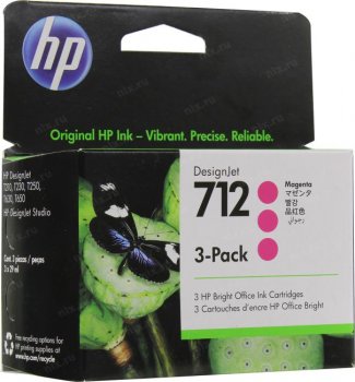 Картридж HP 712 3ED78A пурпурный тройная упак. (29мл) для DJ Т230/630