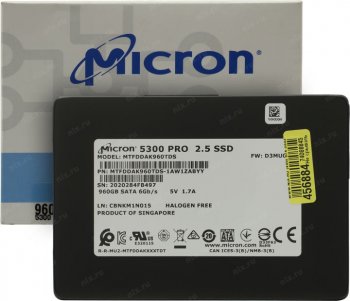 Твердотельный накопитель (SSD) 960 Gb SATA 6Gb/s Micron 5300 PRO <MTFDDAK960TDS> 2.5" 3D TLC