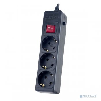 Сетевой фильтр Perfeo "POWER+",PF_A4668 (5,0м, 3 розетки, черный (PF-PP-3/5,0-B))
